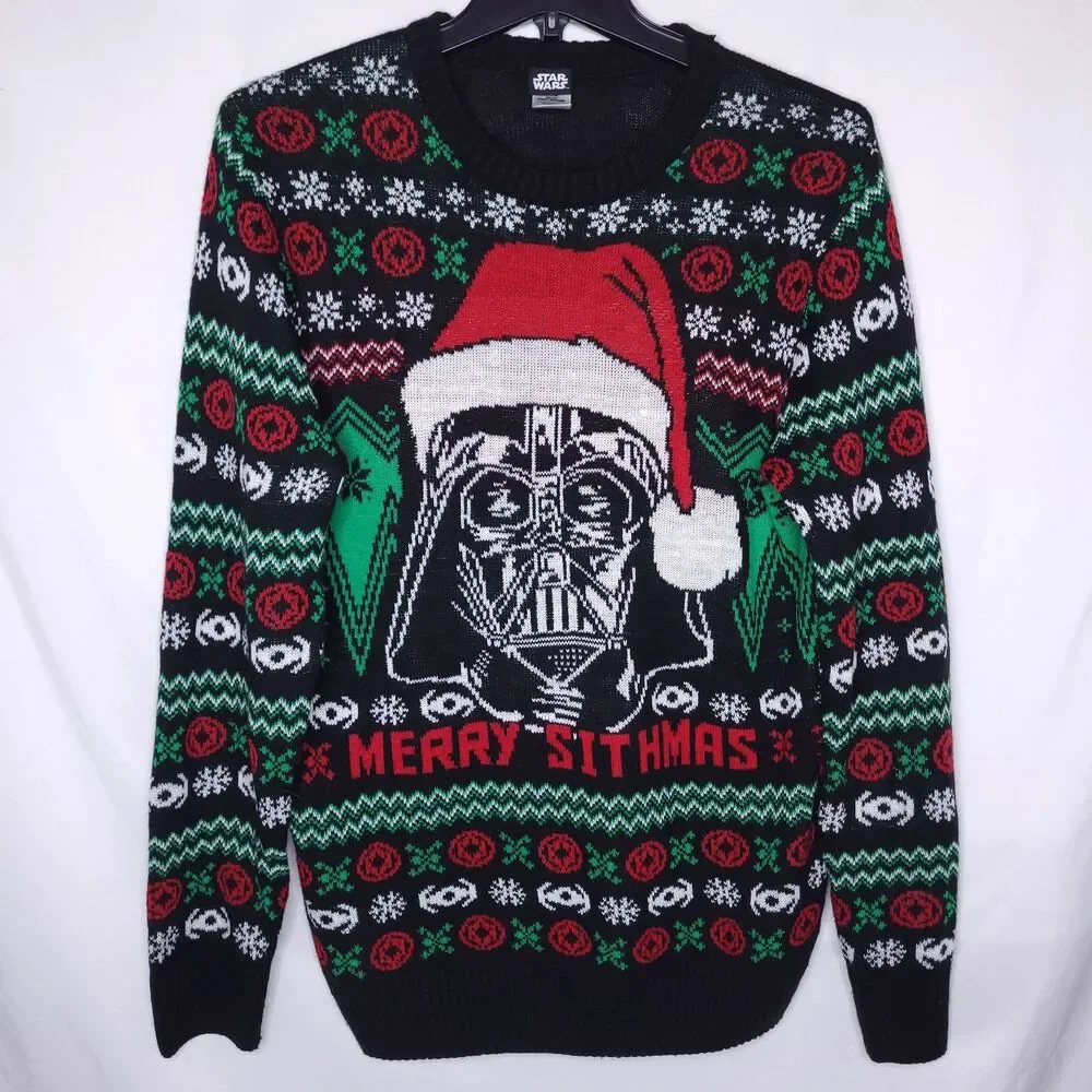 Darth Vader Christmas Sweater Mens Large Merry Sithmas